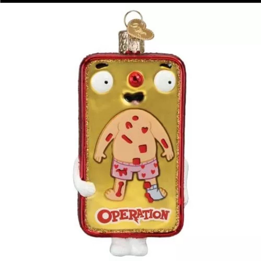 NEW Old World Christmas Operation Game Glass Ornament NWT